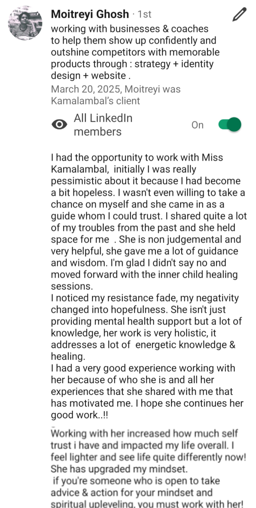testimonial