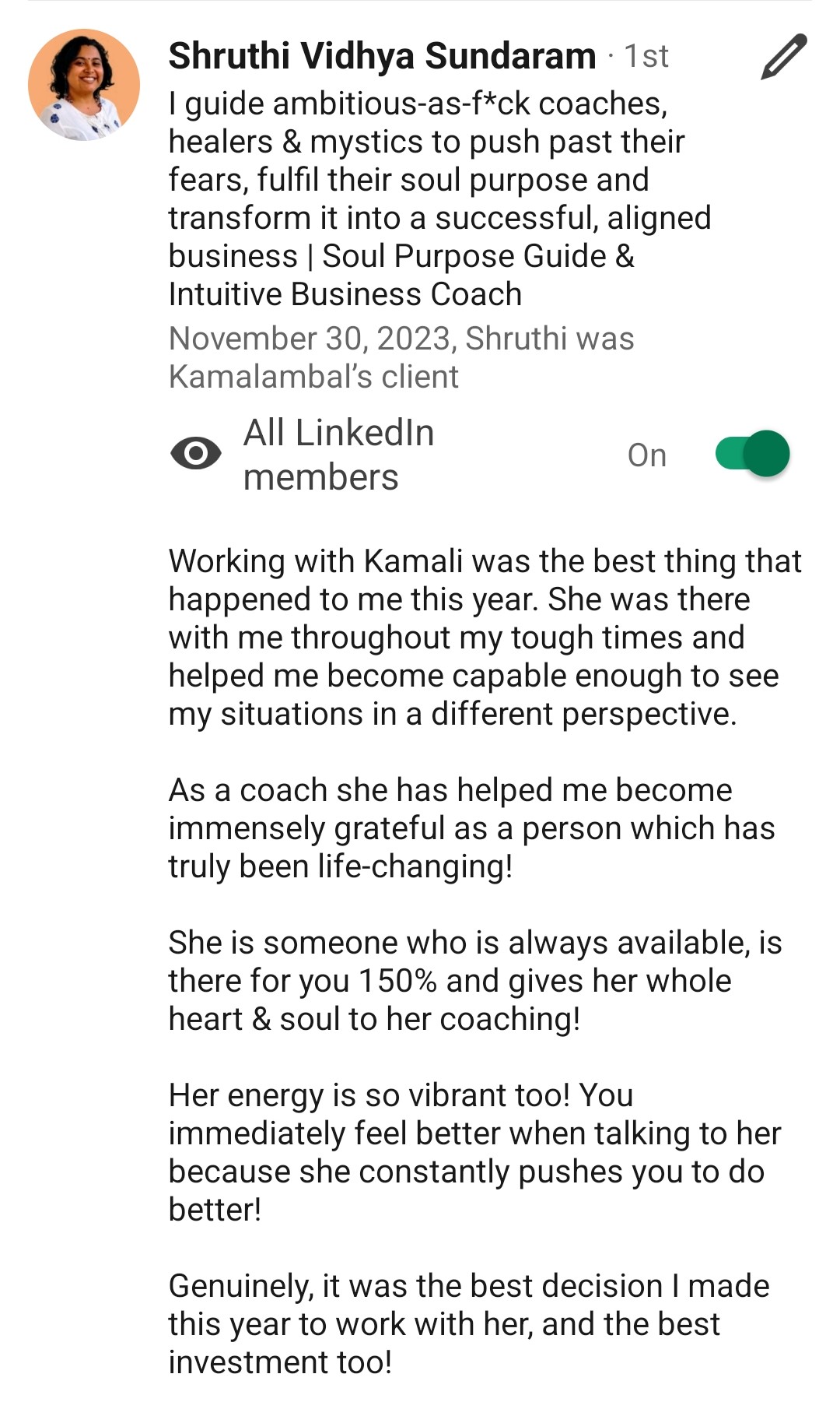 testimonial